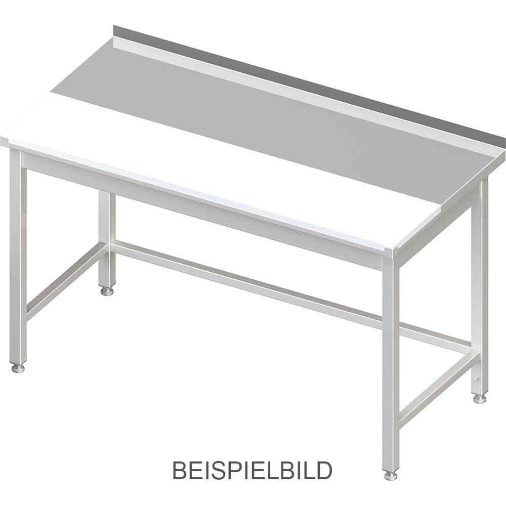 Stalgast Arbeitstisch ohne Grundboden, 1500x700x850 mm, mit vertiefter PE-Schneideplatte, ohne Aufkantung, verschweißt