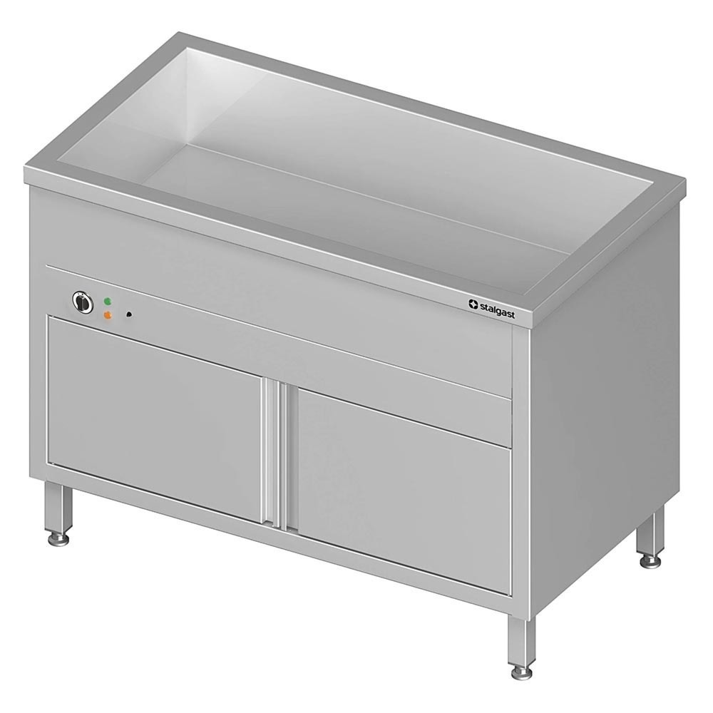 Stalgast Bain-Marie Standgerät mit geschlossenem Unterbau und einem Becken, für 4x GN1/1410x600x850 mm