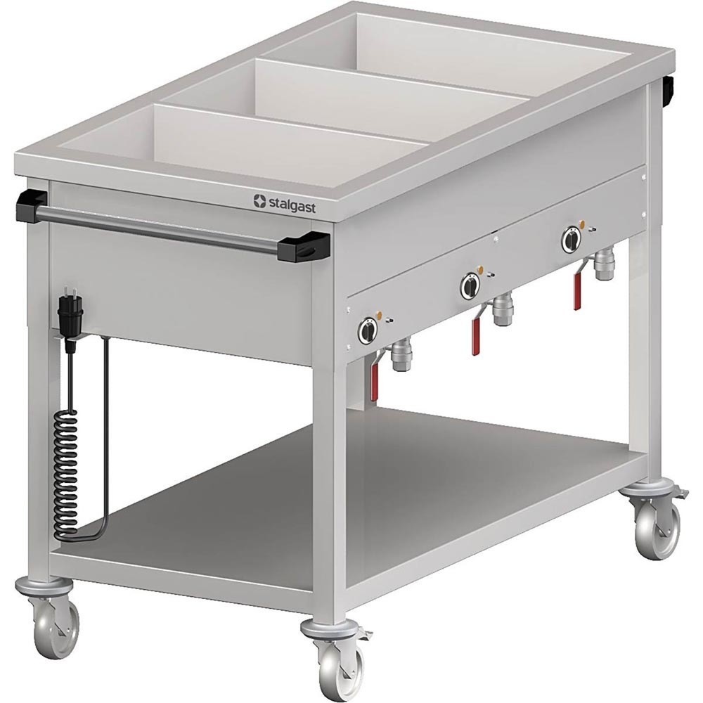 Stalgast Bain-Marie Wagen mit separaten Becken, für 4x GN1/1530x600x850 mm