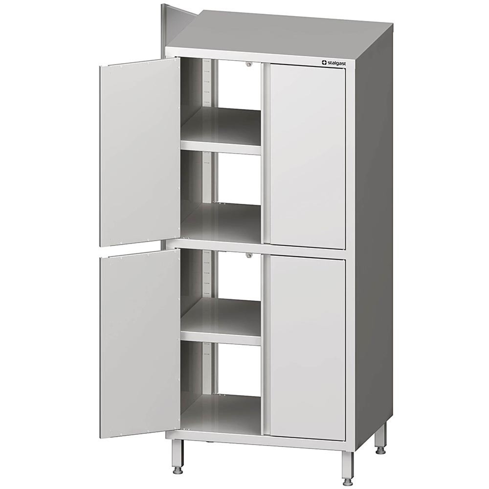 Stalgast Durchreiche-Hochschrank mit Flügeltüren, 700x500x1800 mm, mit zwei Schrankräumen, verschweißt