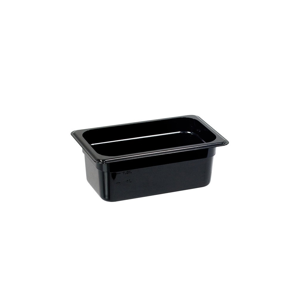 Stalgast Gastronormbehälter, Polycarbonat, schwarz, GN 1/4 (100 mm)