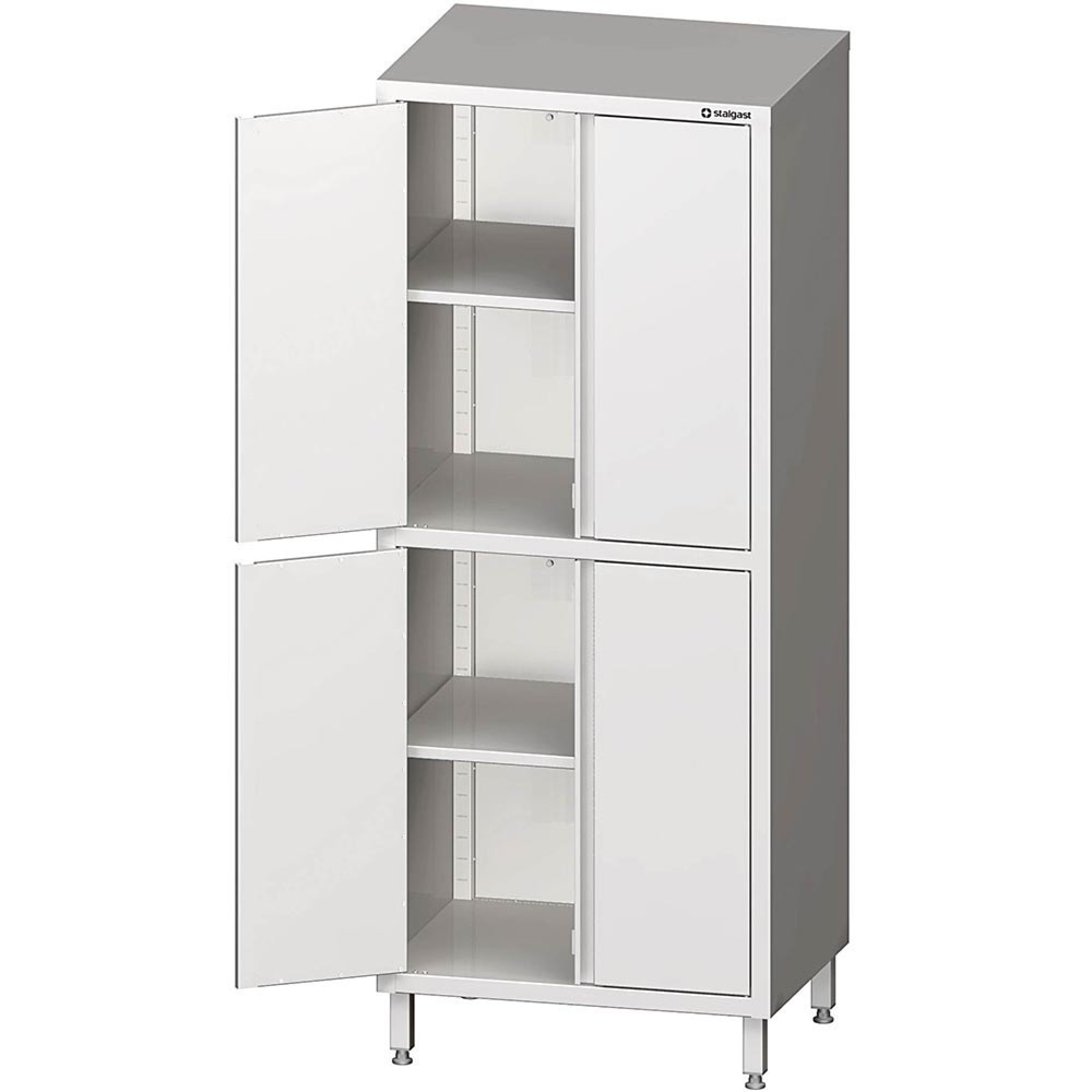 Stalgast Hochschrank mit Flügeltüren, 800x500x2000 mm, mit zwei Schrankräumen, verschweißt