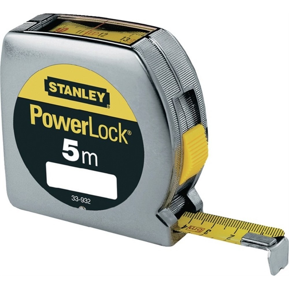 STANLEY Taschenrollbandmaß PowerLock® L.5m B.19mm mm/cm EGII Ku.Sichtfenster SB