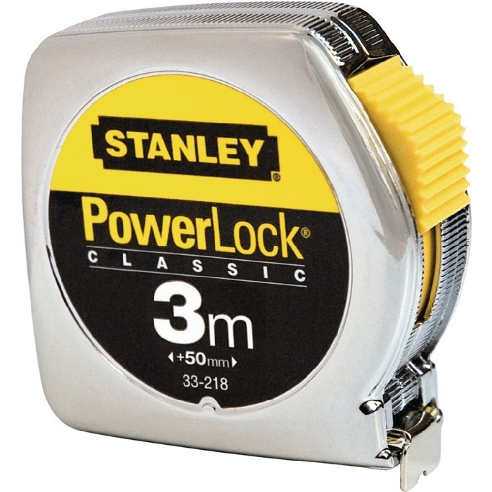 Taschenrollbandmaß PowerLock® Länge 3 m Breite 12,7 mm mm/cm EG II Metall Automatic SB STANLEY