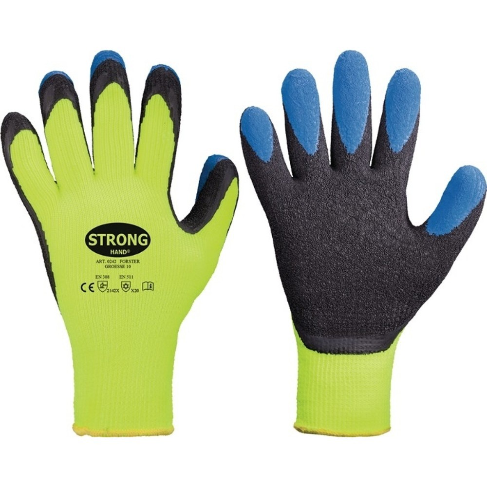 STRONGHAND Handschuhe Forster Gr.11 neon-gelb/blau