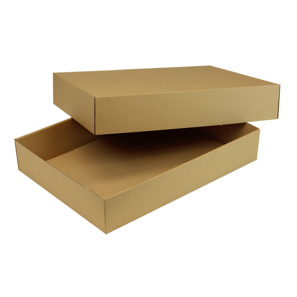 Stülpdeckelkarton, 435 x 315 x 80 mm ( L x B x H ), 2-teilig, braun, DIN A3