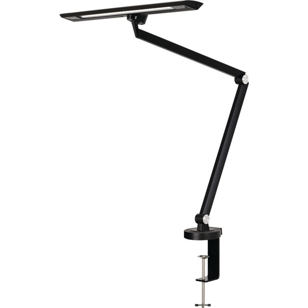 styro Schreibtischleuchte LED Zirkon, Höhe 820 mm mit Klemme, Aluminium, ABS, Eisen, PC schwarz, LED