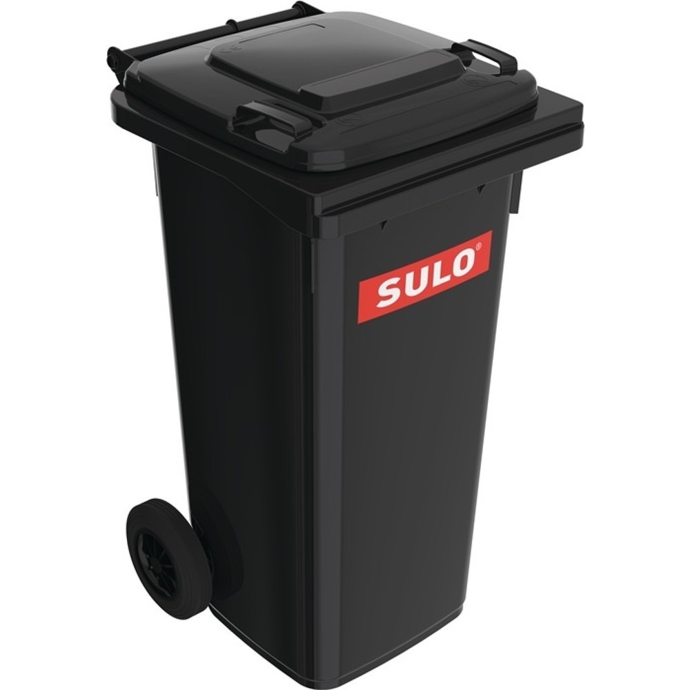 SULO Müllgroßbehälter, fahrbar, nach EN 840, 120 l HDPE anthrazitgrau