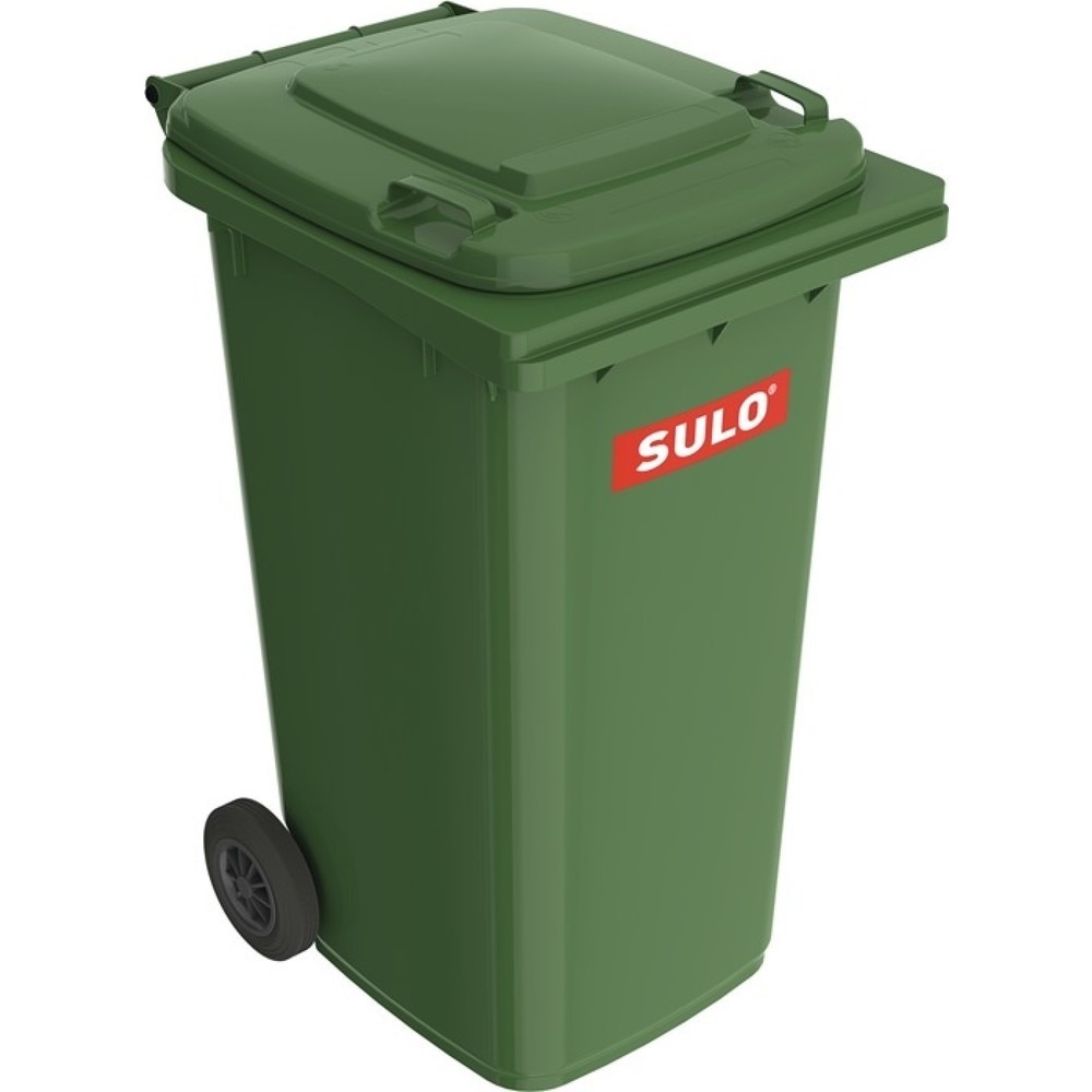SULO Müllgroßbehälter, fahrbar, nach EN 840, 240 l HDPE grün