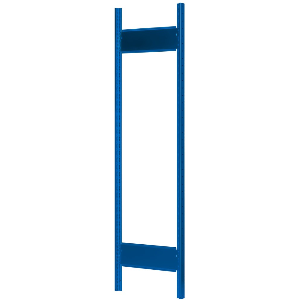 T-Profil-Rahmen MULTIplus für SCHULTE Fachbodenregal, enzianblau, vormontiert, 2 Tiefenriegel, HxT 2.000 x 300 mm
