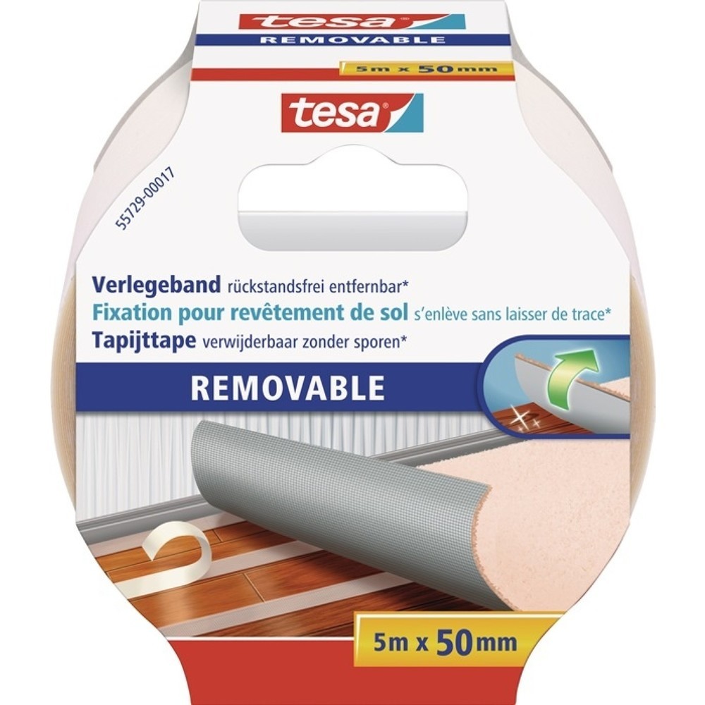 tesa® Doppelseitiges Verlegeband 55729, Länge 5 m Breite 50 mm, Rolle