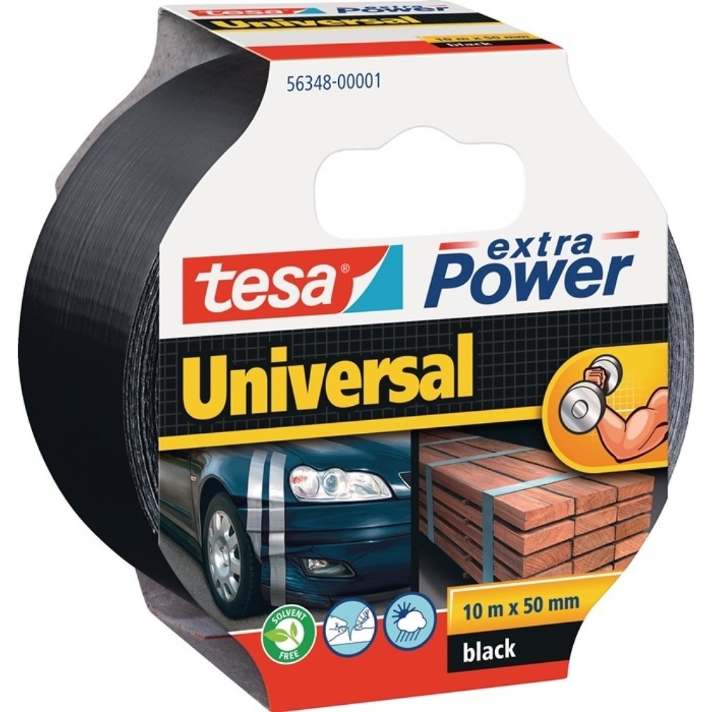 tesa® Gewebeband extra Power® 56348, Länge 10 m Breite 48 mm, schwarz, Rolle