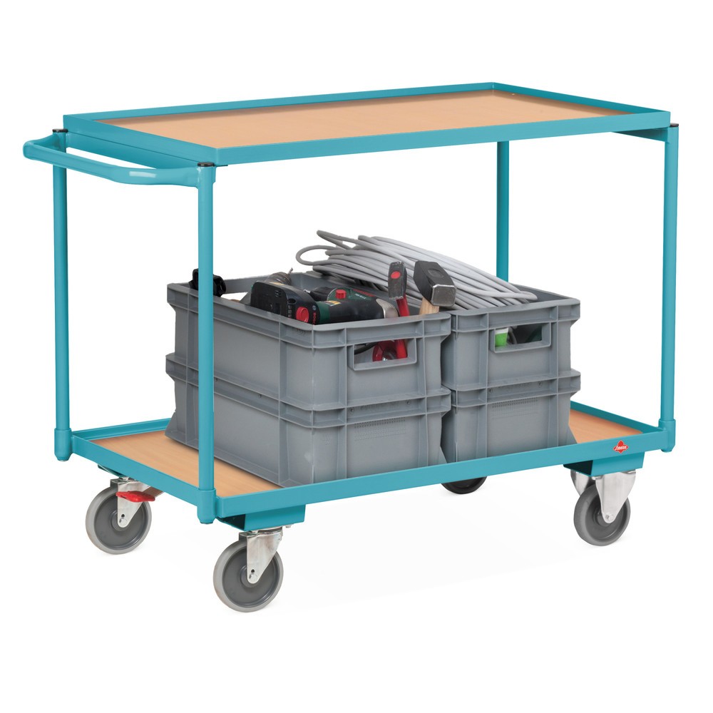 Tischwagen Ameise®, waagerechter Bügel, 2 Etagen à 1.000 x 600 mm, TK 250 kg