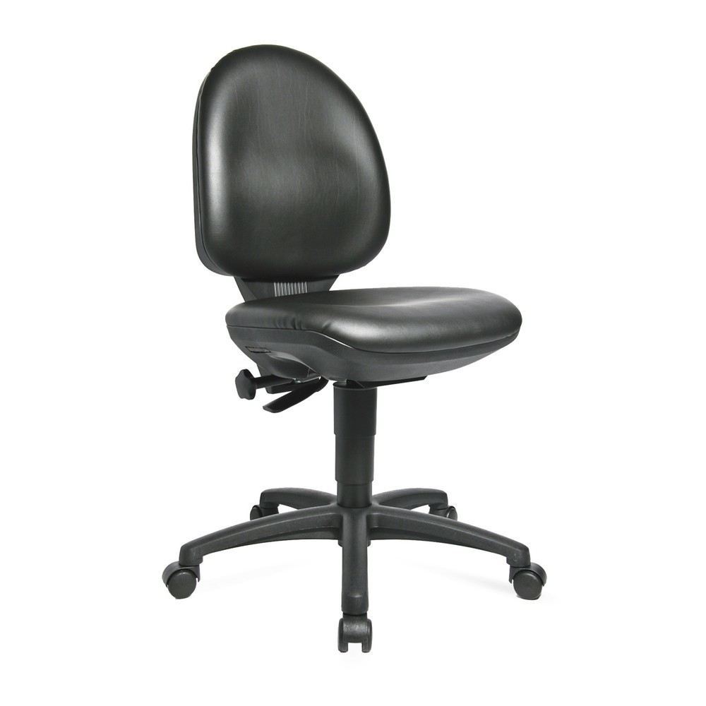 Topstar® Arbeitsdrehstuhl Tec 50, Kunstleder, Sitzhöhe 420-550 mm, Rollen, schwarz