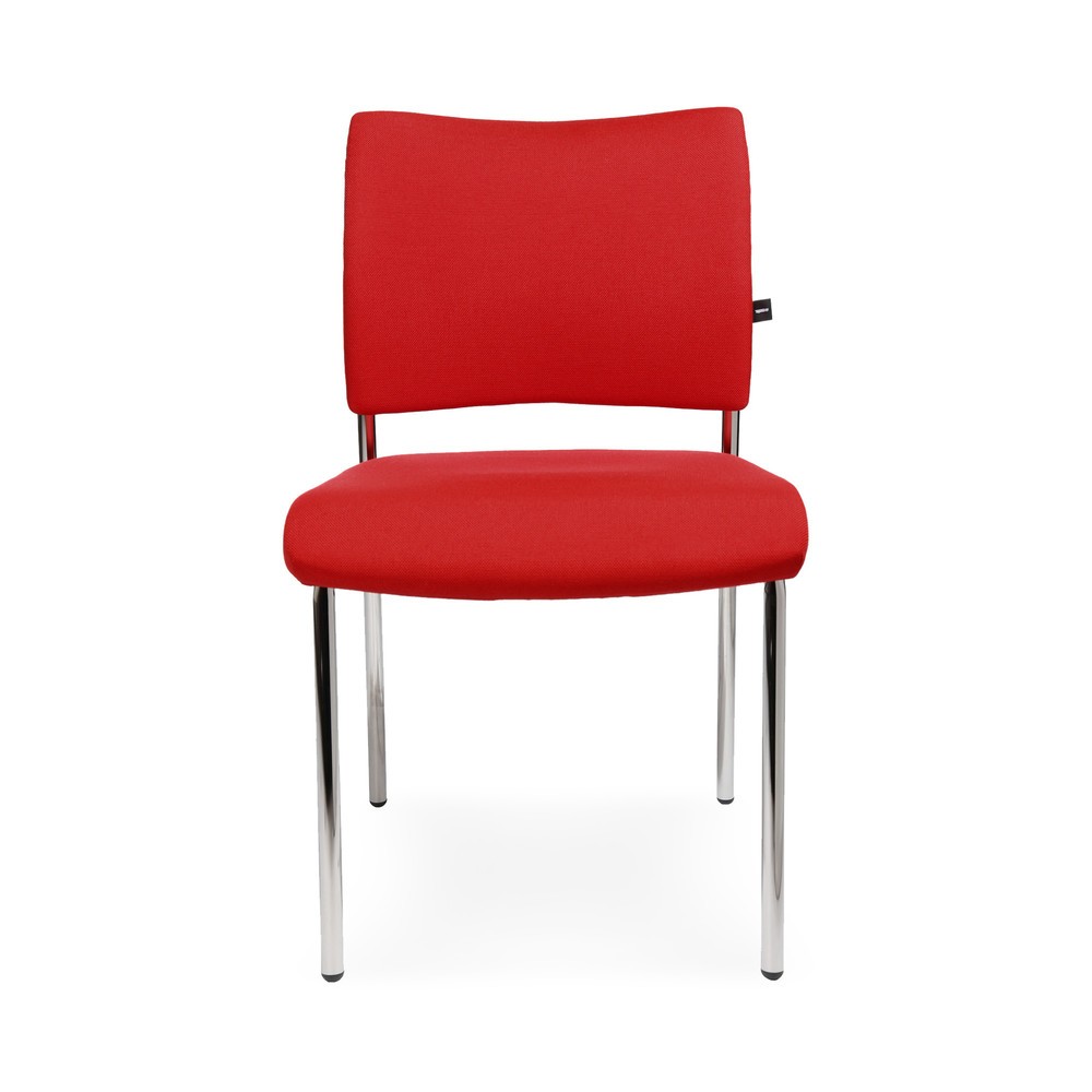 Topstar® Besucherstuhl Classic mit Polster-Rückenlehne + 4 Fuß Gestell, rot