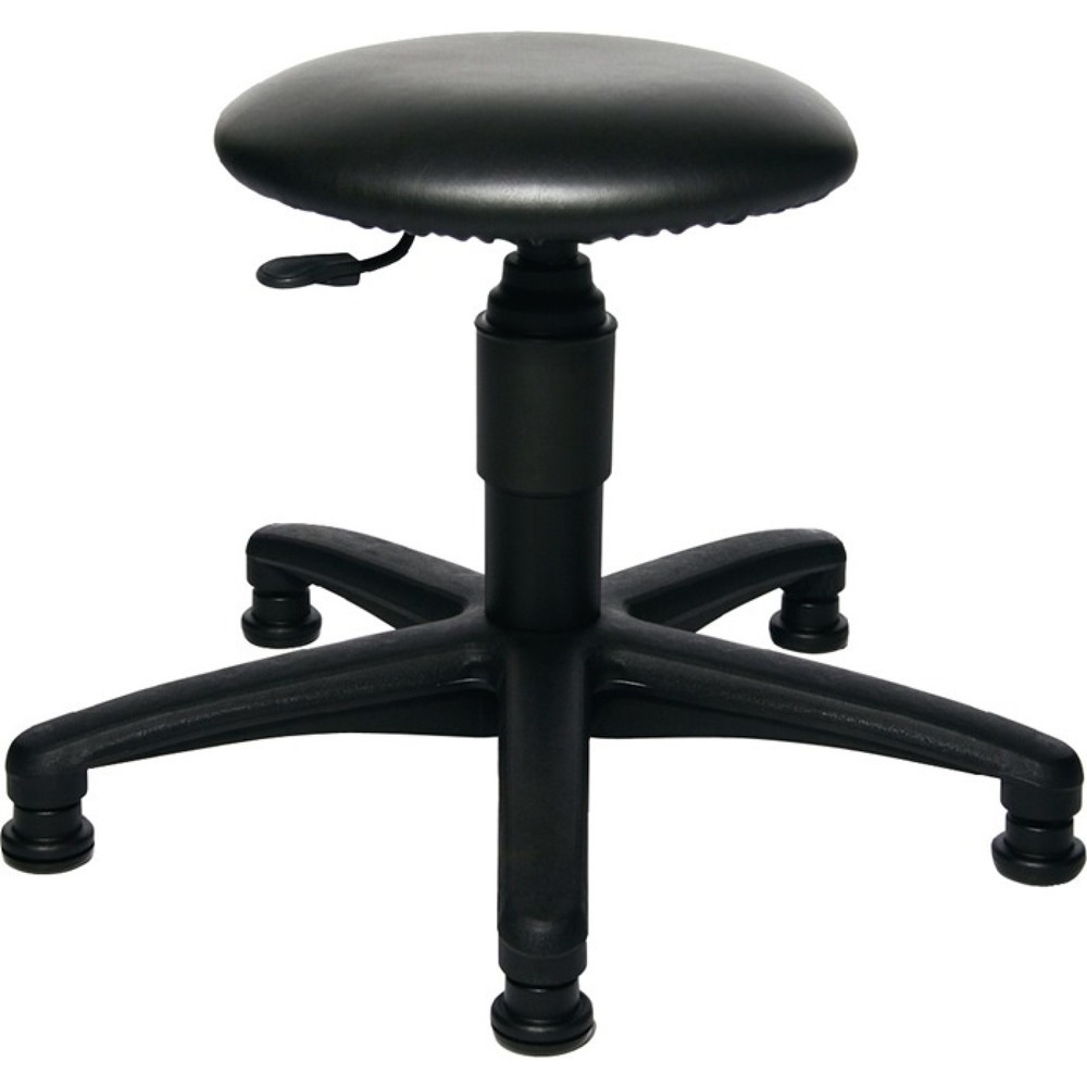 Topstar® Drehhocker, Kunstlederpolster schwarz, mit Bodengleitern, Sitzhöhenverstellung 390-520 mm