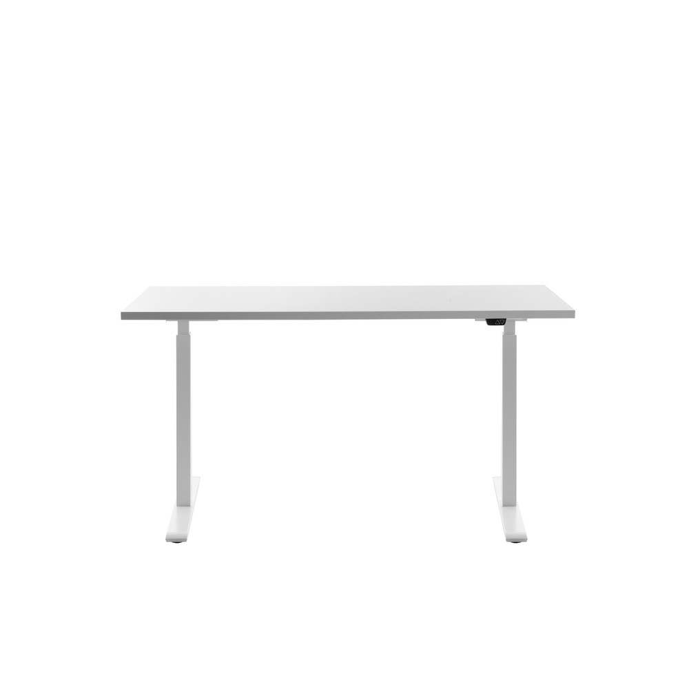 Topstar® Schreibtisch E-Table, BxT 1.400 x 600 mm, elektrisch höhenverstellbar, weiß/weiß