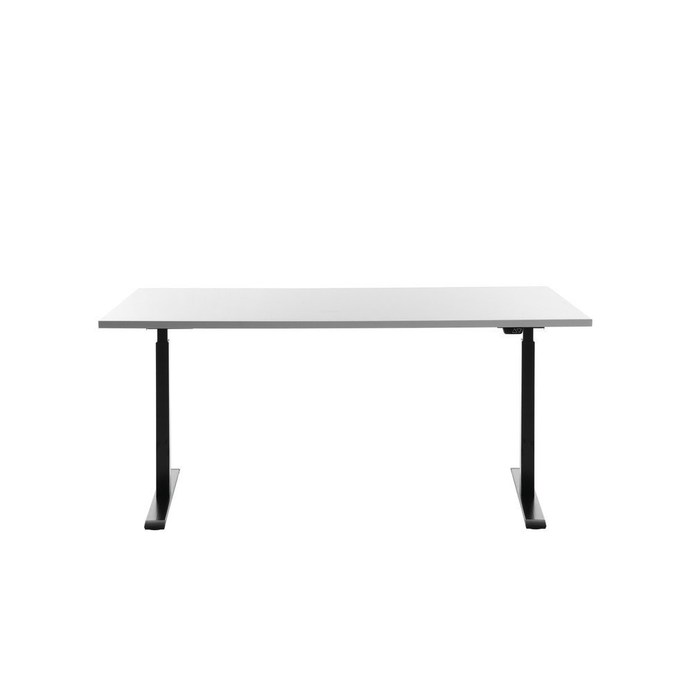 Topstar® Schreibtisch E-Table, BxT 1.600 x 800 mm, elektrisch höhenverstellbar, weiß/schwarz