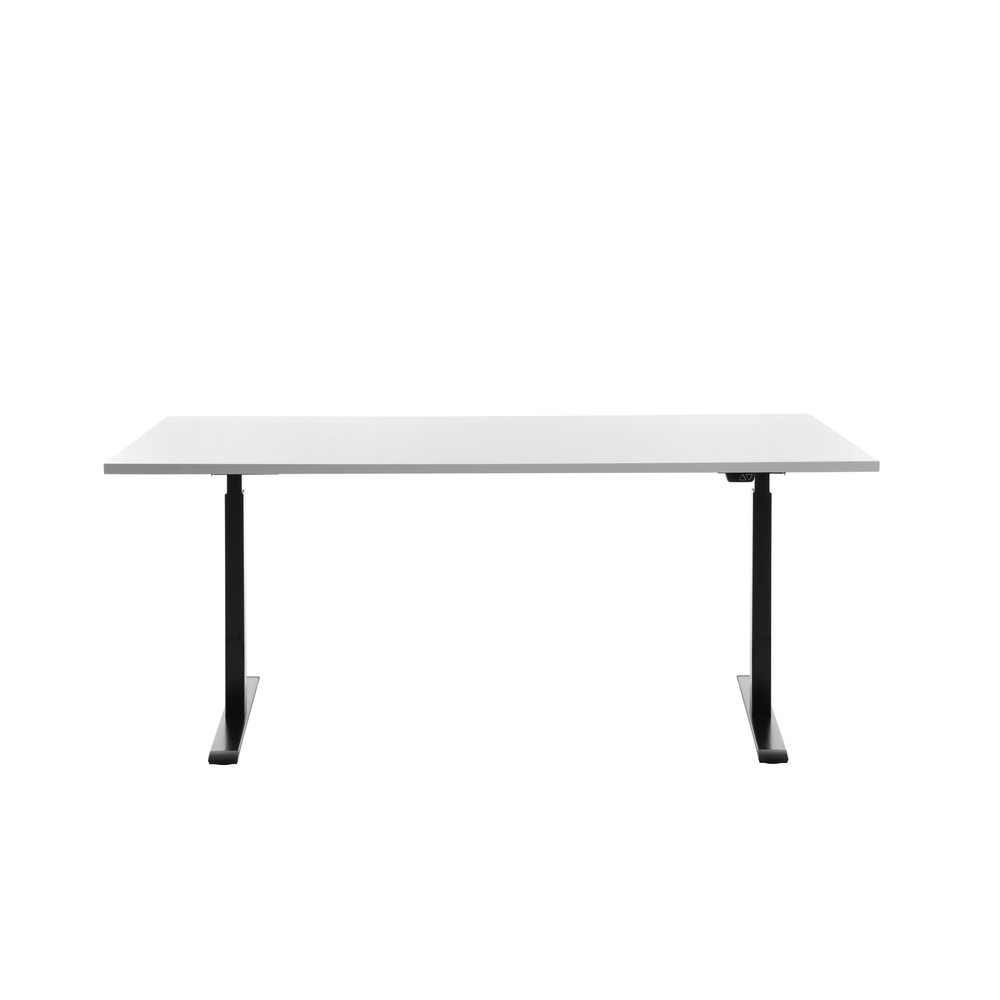 Topstar® Schreibtisch E-Table, BxT 1.800 x 800 mm, elektrisch höhenverstellbar, weiß/schwarz