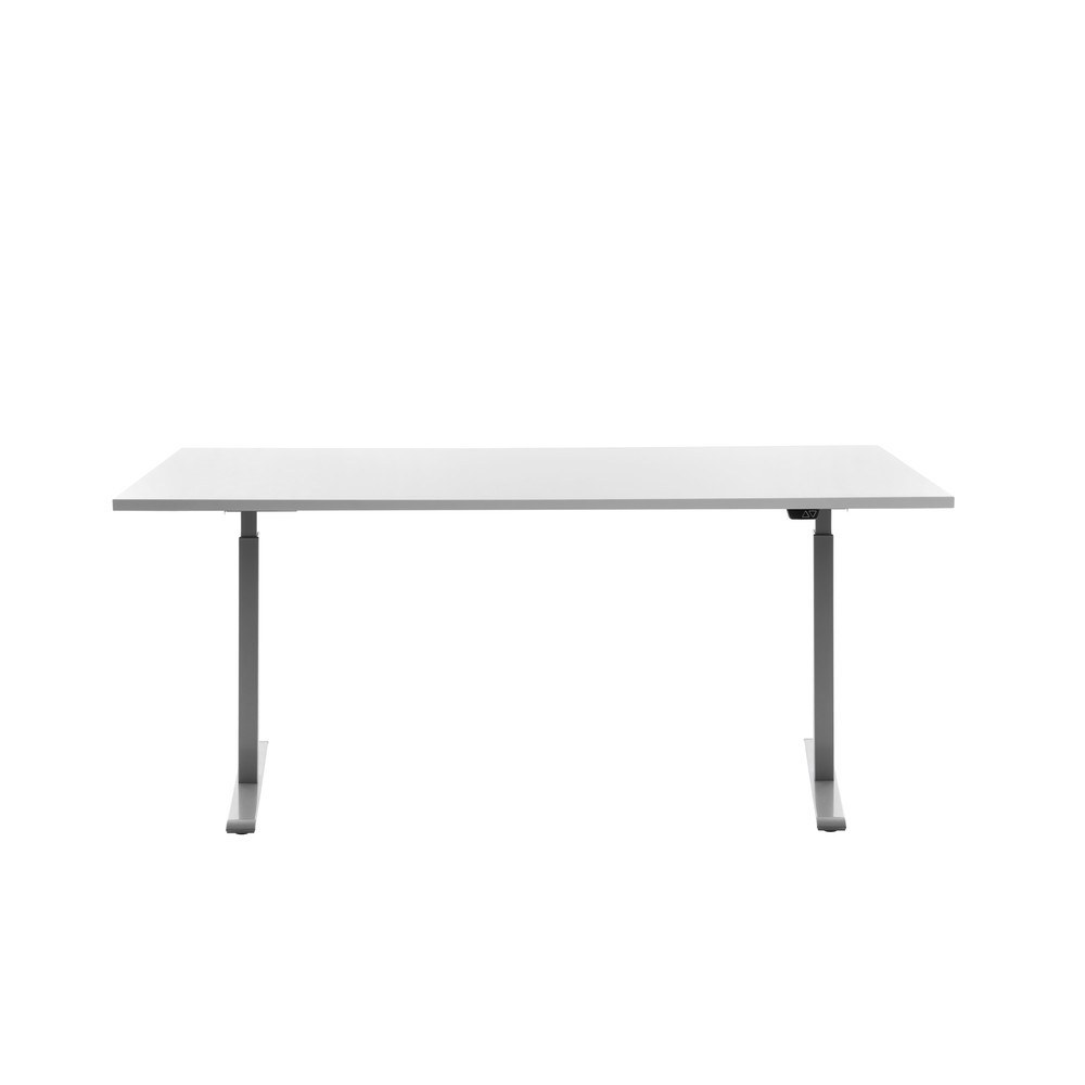 Topstar® Schreibtisch E-Table, BxT 1.800 x 800 mm, elektrisch höhenverstellbar, weiß/lichtgrau