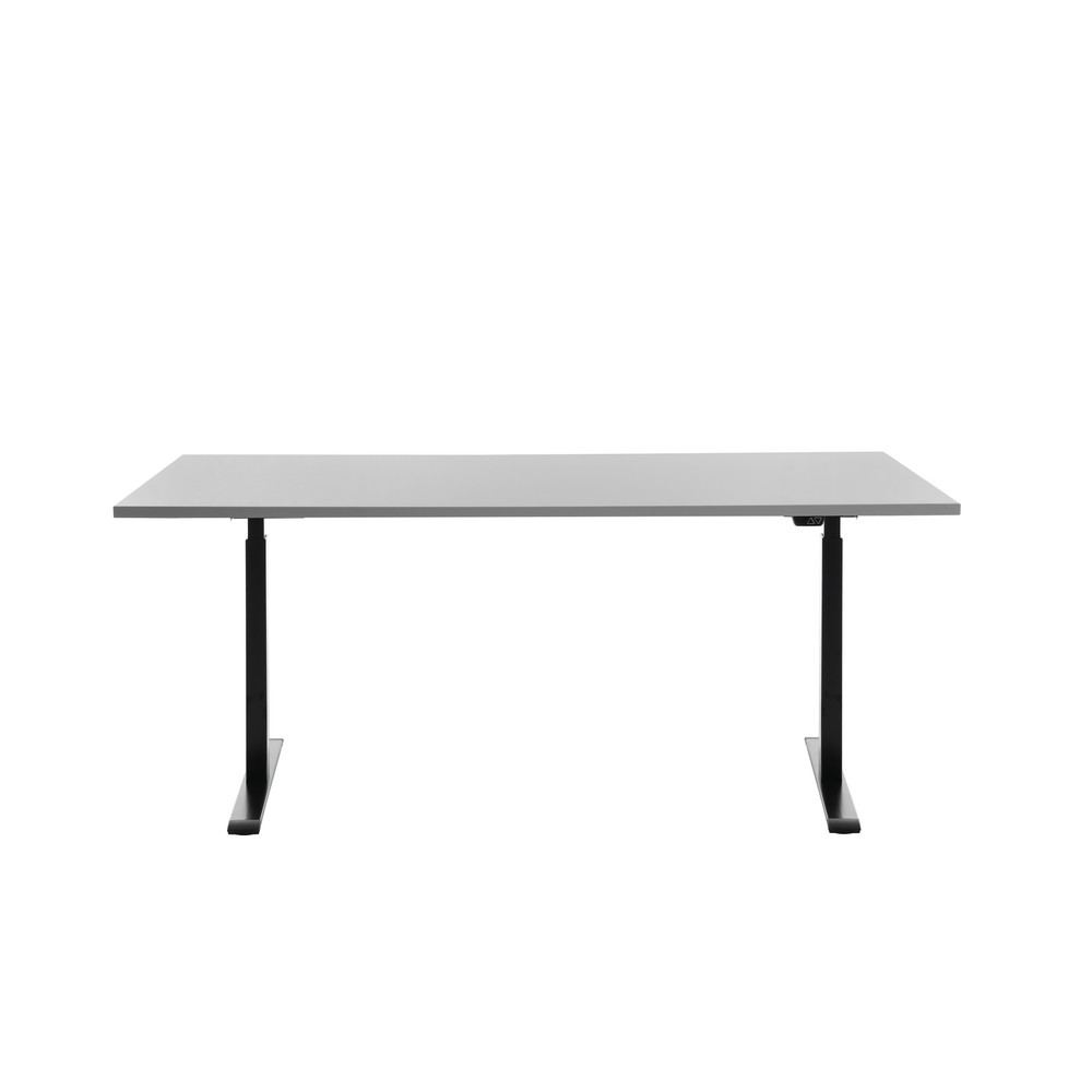 Topstar® Schreibtisch E-Table, BxT 1.800 x 800 mm, elektrisch höhenverstellbar, lichtgrau/schwarz