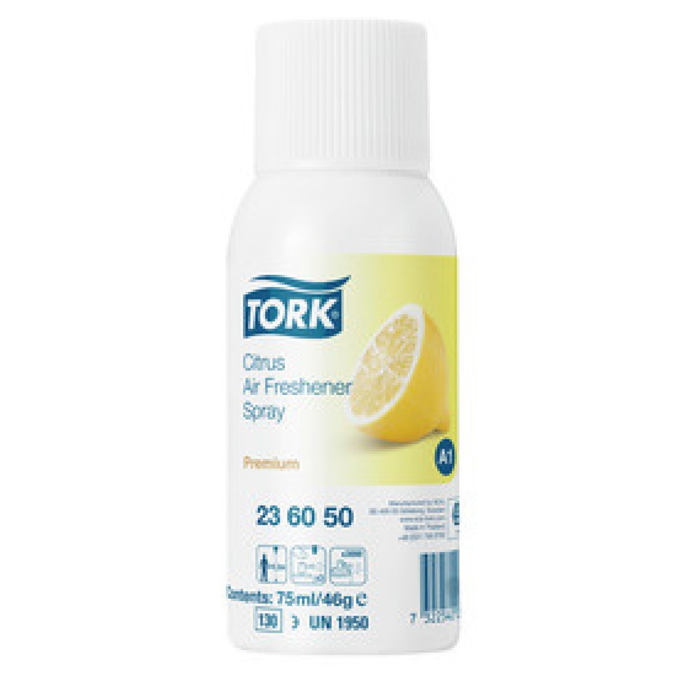 Tork 236050 Lufterfrischer-Spray Citrus, 1 VE = 12 Dosen à 75 ml