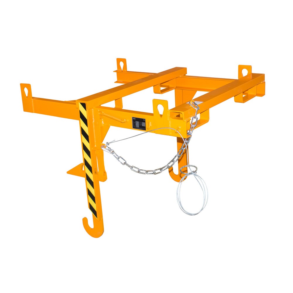 Traverse Typ BKT für Bauer® stapelbare Kippbehälter, TK 2.000 kg, Volumen 0,9 m³, RAL 2000 gelborange