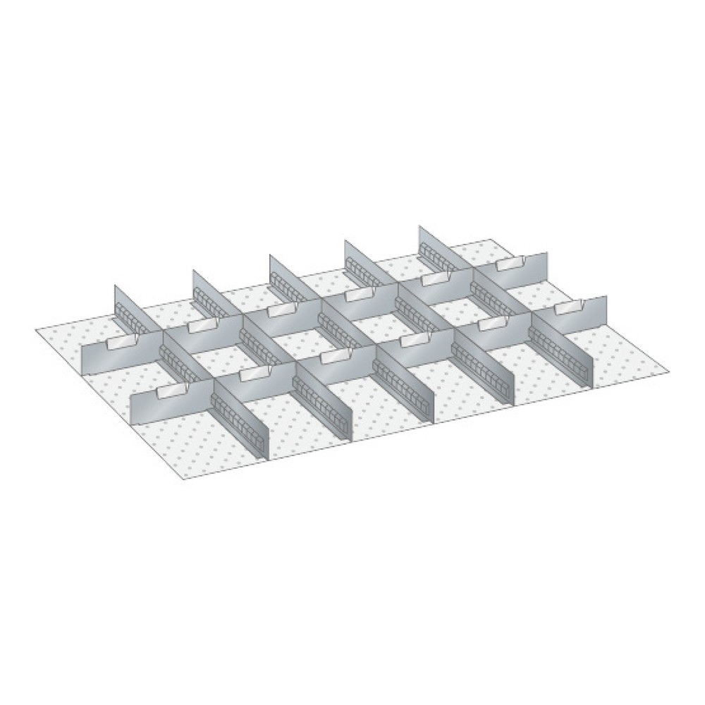 Trenn- und Steckwände für LISTA Schränke, 5 Schlitzwände, 12 Trennbleche, für Frontenhöhe 200 mm