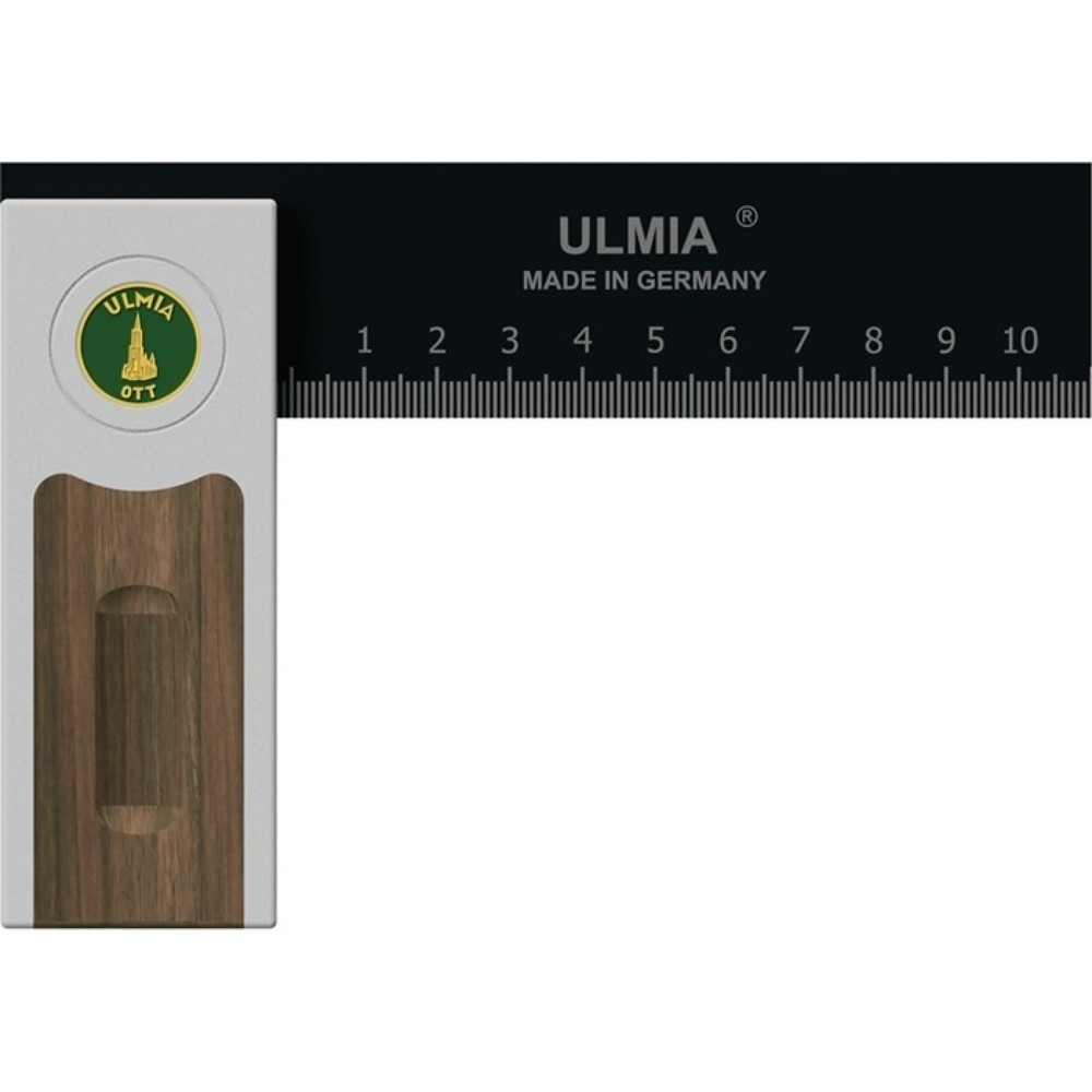 ULMIA Winkel Alu-Line, Schenkellänge 150 mm Grifflänge 105 mm, justierbar Aluminium / Stahl / Nussbaum
