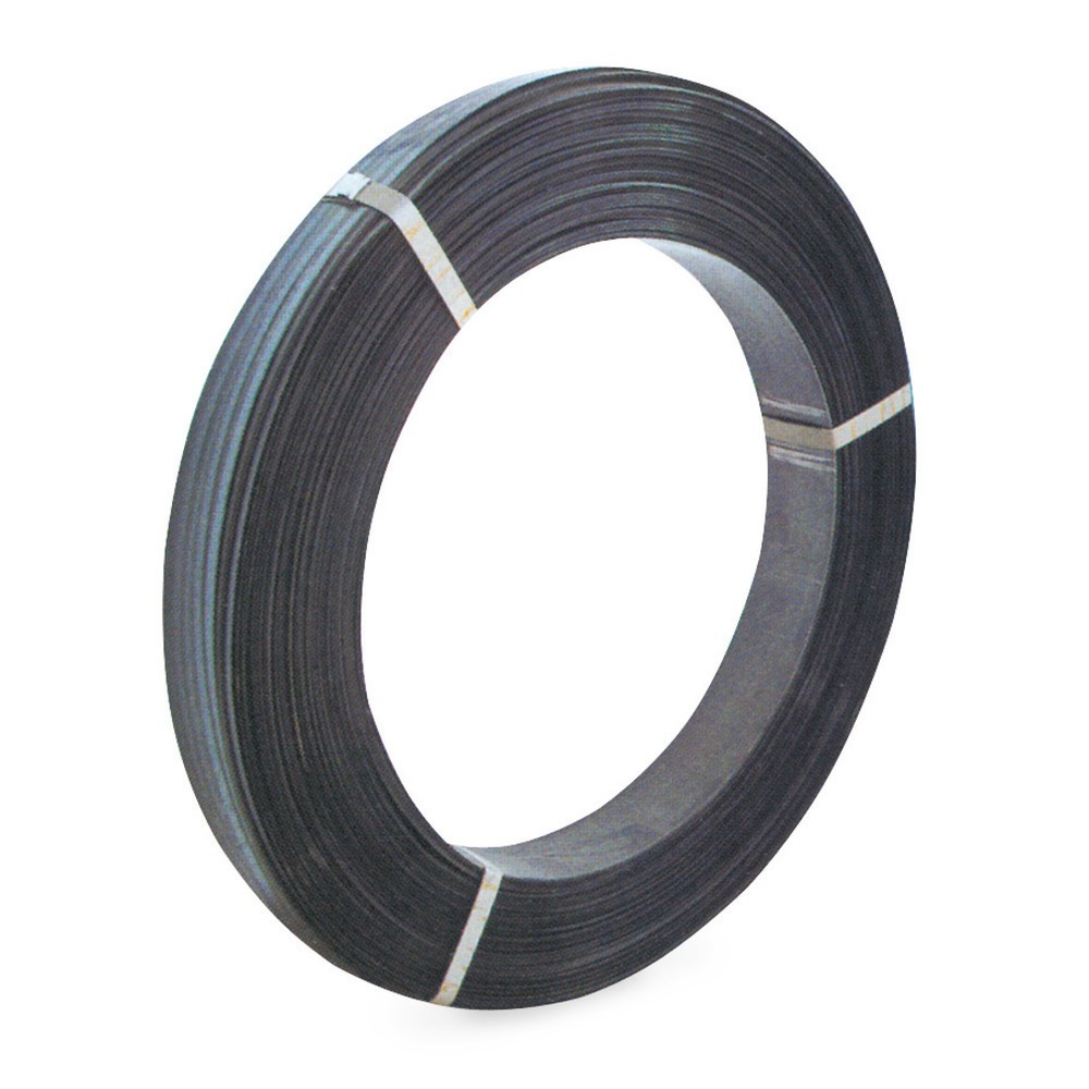 Umreifungsband aus Stahl, schwarz lackiert, mehrlagig, Bandbreite 19 mm