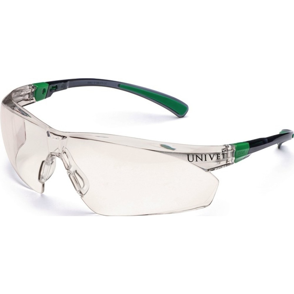 UNIVET Schutzbrille 506 UP, EN 166, EN 170, EN 172, Bügel schwarz/grün, Scheibe In/out
