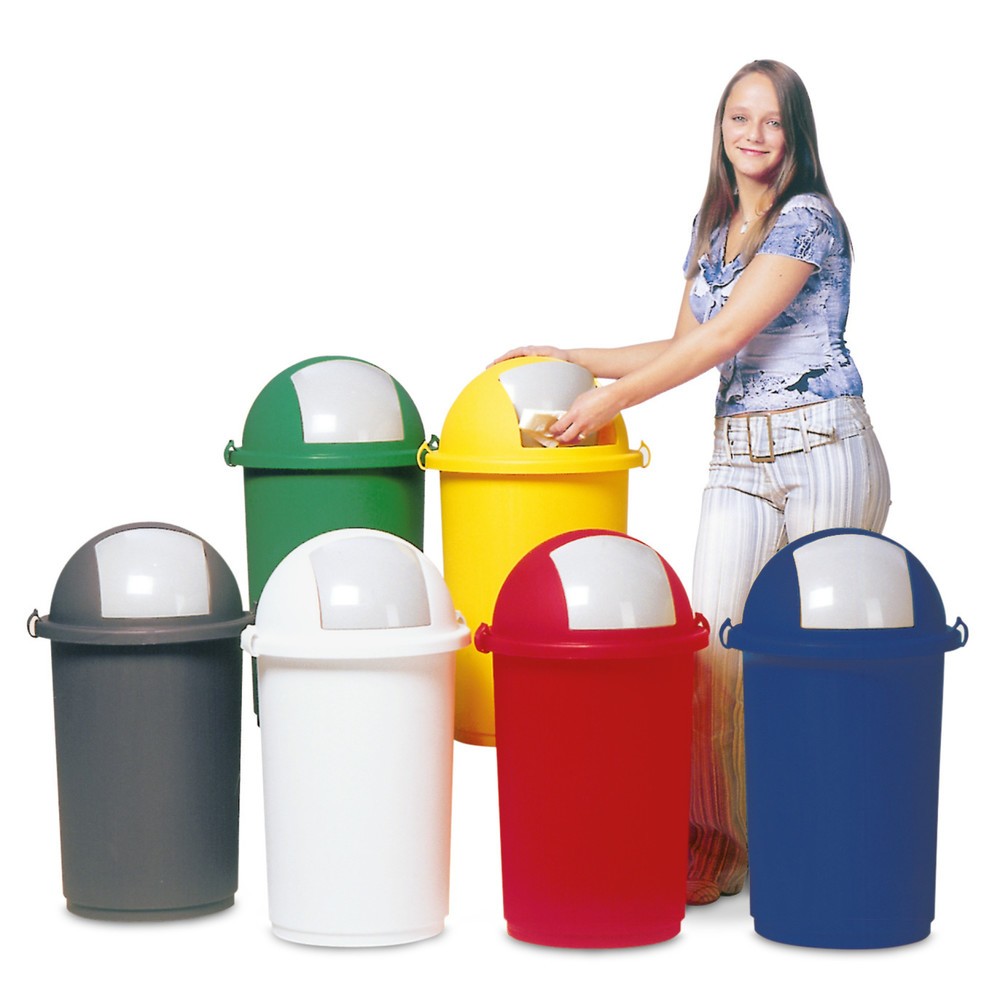 VAR® Abfallsammler 50 Liter, mit Einwurfklappe, weiß