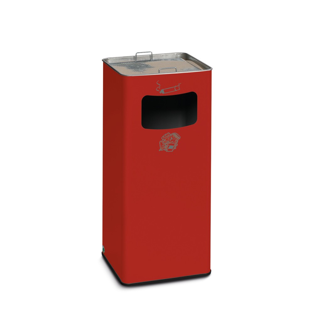 VAR® Ascher-Abfall-Kombination, Standmodell, 53,4 Liter, feuerrot