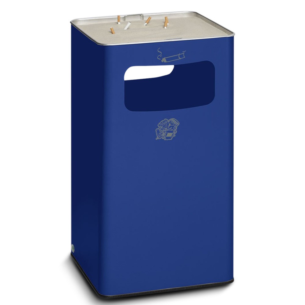 VAR® Ascher-Abfall-Kombination, Standmodell, 96,1 Liter, enzianblau