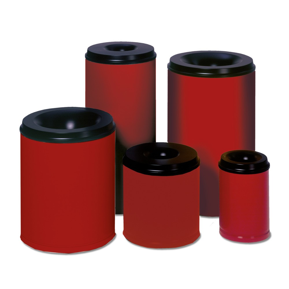 VAR® Sicherheits-Papierkorb, feuersicher, 15 Liter, feuerrot