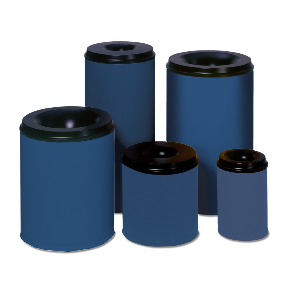 VAR® Sicherheits-Papierkorb, feuersicher, 15 Liter, enzianblau