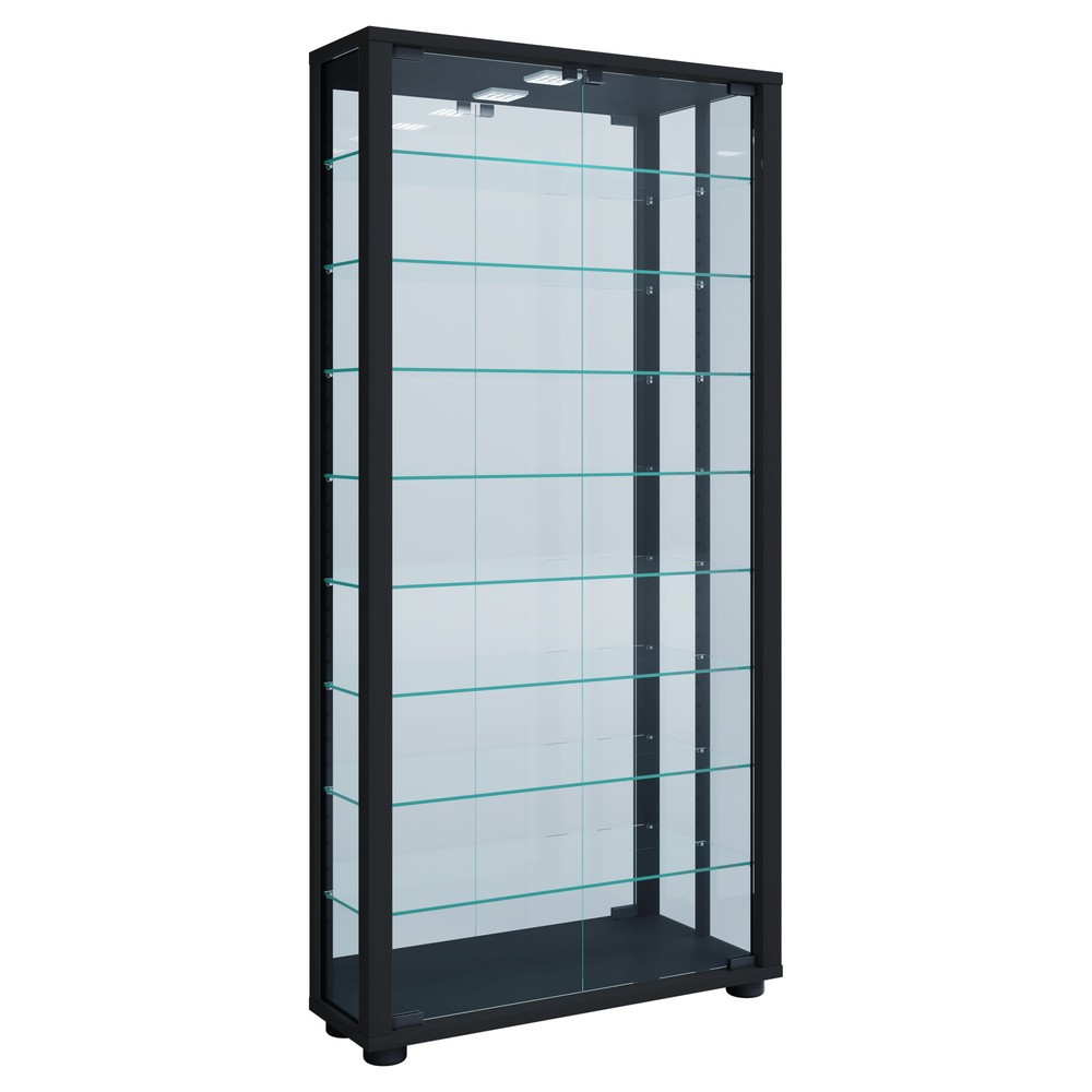 VCM Wandvitrine Vitrosa Maxi mit Spiegel, inkl. LED-Beleuchtung, schwarz