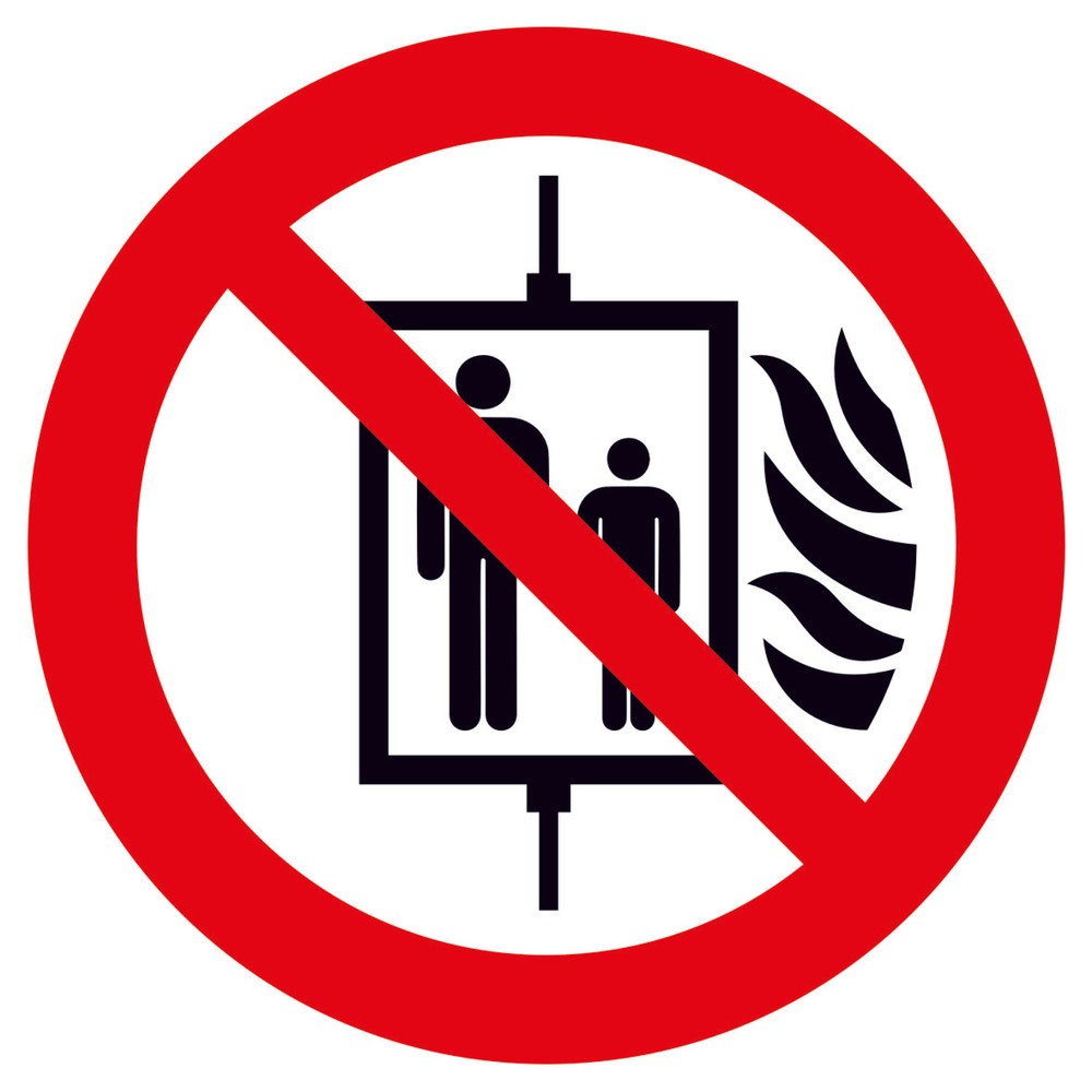Aufzug im Brandfall nicht benutzen, Ø 100 mm, Folie