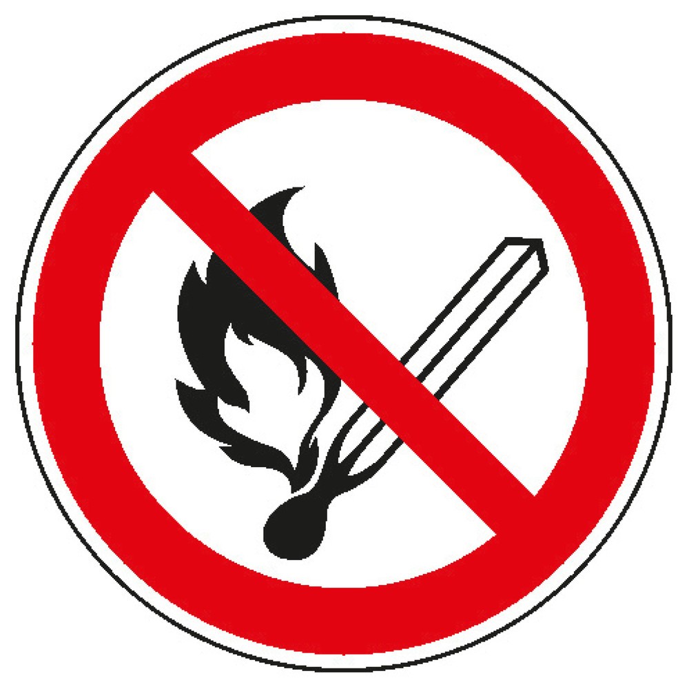 Feuer, offenes Licht und Rauchen verboten, Ø 100 mm, Alu