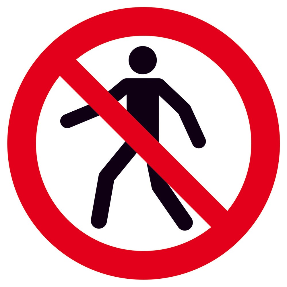 Für Fußgänger verboten, Ø 100 mm, Folie