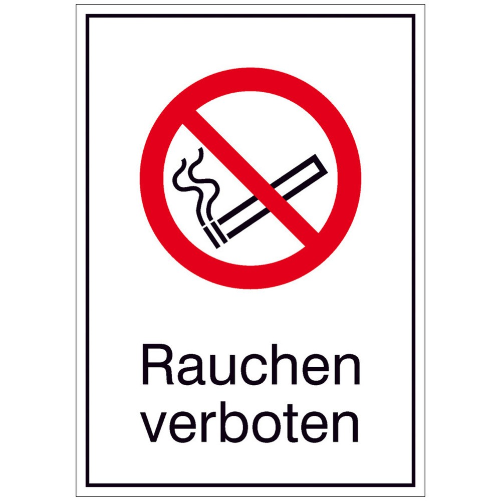"Rauchen verboten", HxB 185 x 131 mm, Folie