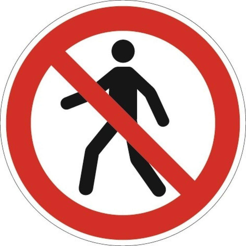 Verbotszeichen, Fußgänger verboten, ASR A1.3/DIN EN ISO 7010, Folie