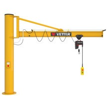 VETTER Schwenkkran inkl. LIFTKET Elektrokettenzug, Säulenausführung mit Abspannung, inkl. Befestigungsmaterial