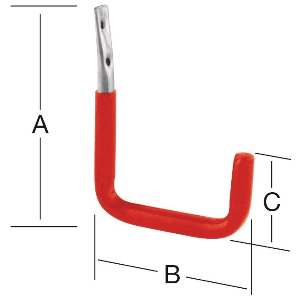 VORMANN Wandhaken U-Form, Stahl verzinkt, rotgummi Ausladung 150 mm