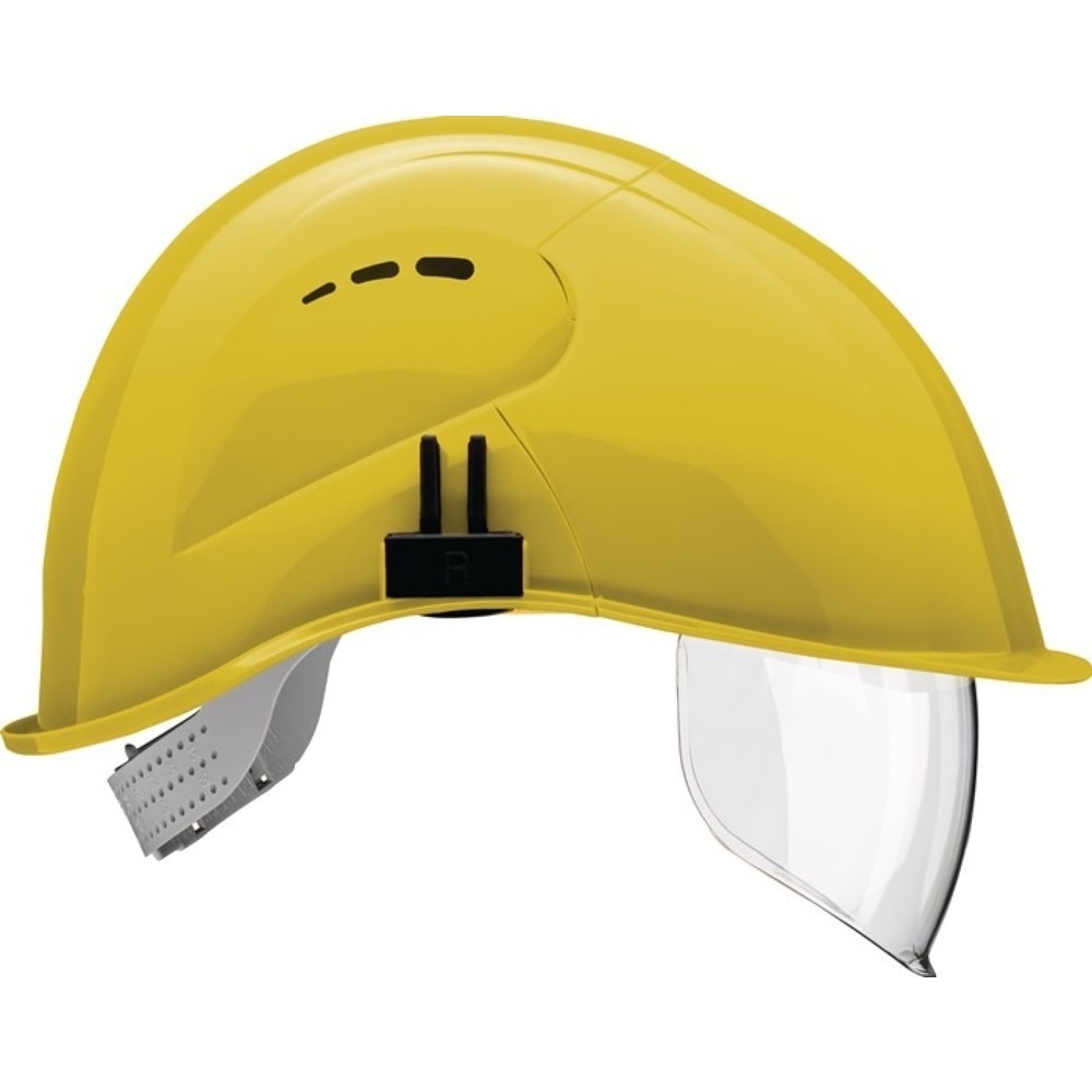 VOSS Schutzhelm VisorLight, Polyethylen, schwefelgelb, 10 Helme im Karton, EN 397