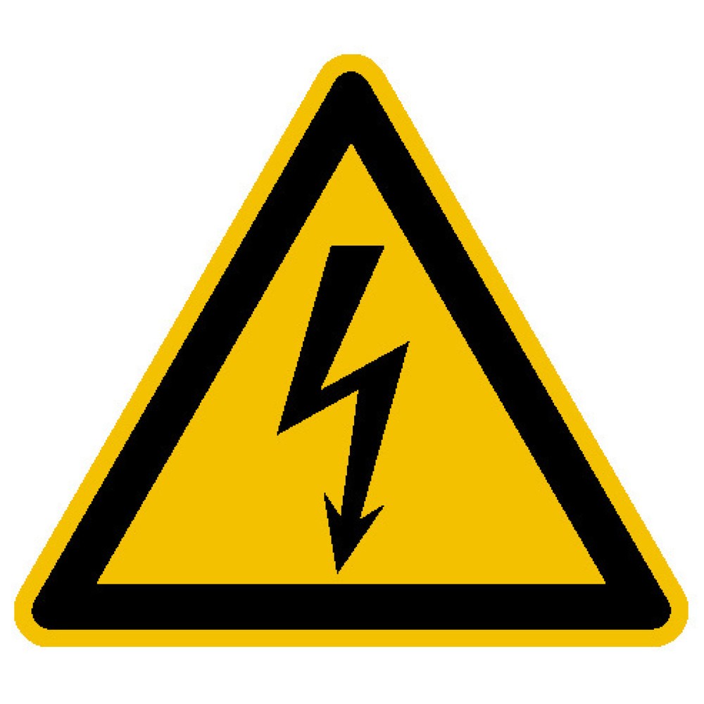 Warnung vor elektischer Spannung, Seitenlänge 100 mm, Folie
