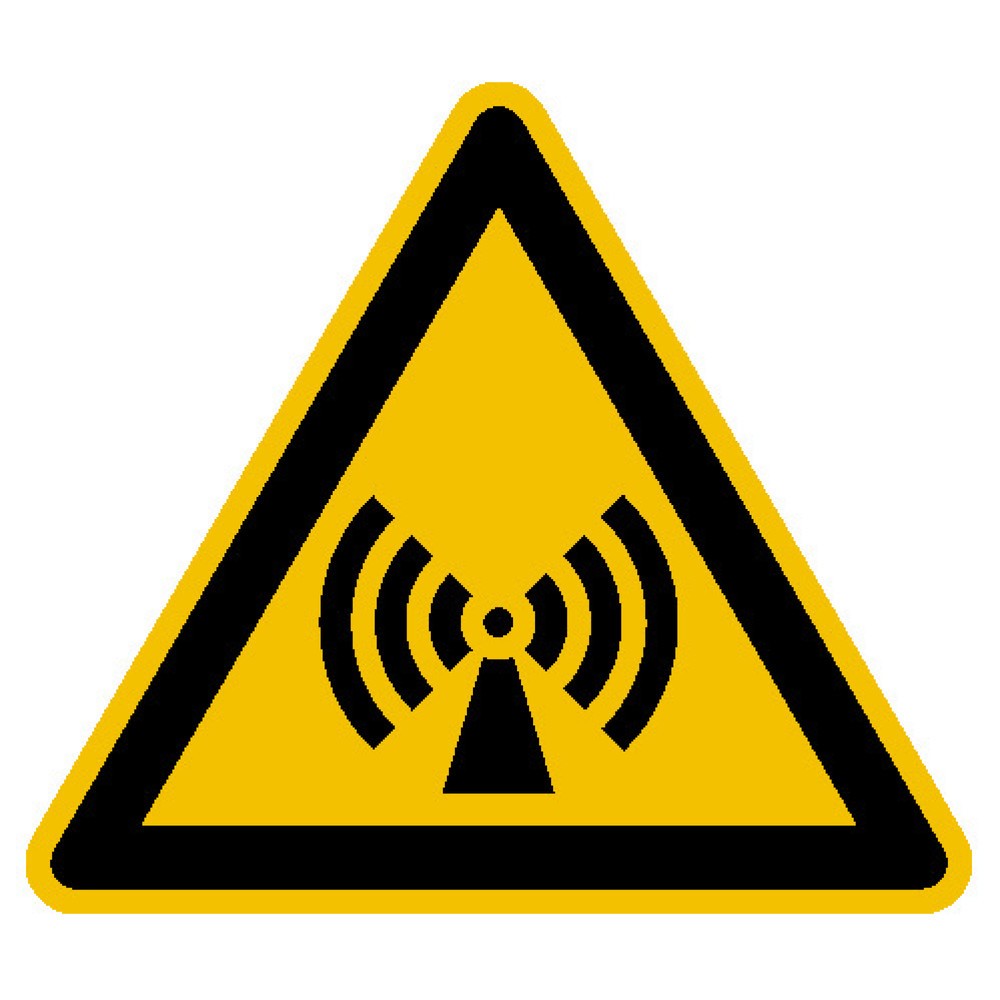Warnung vor elektromagnetischem Feld, Seitenlänge 100 mm, Folie