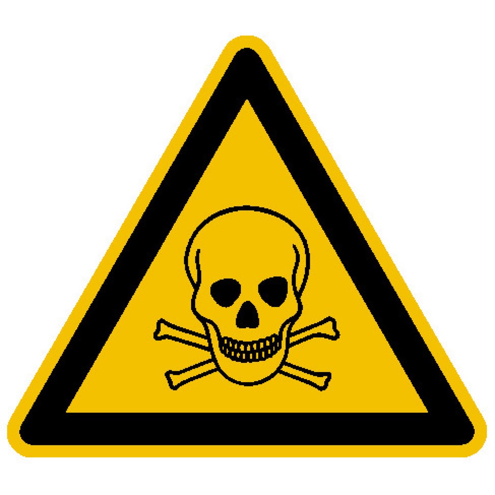 Warnung vor giftigen Stoffen, Seitenlänge 100 mm, Folie