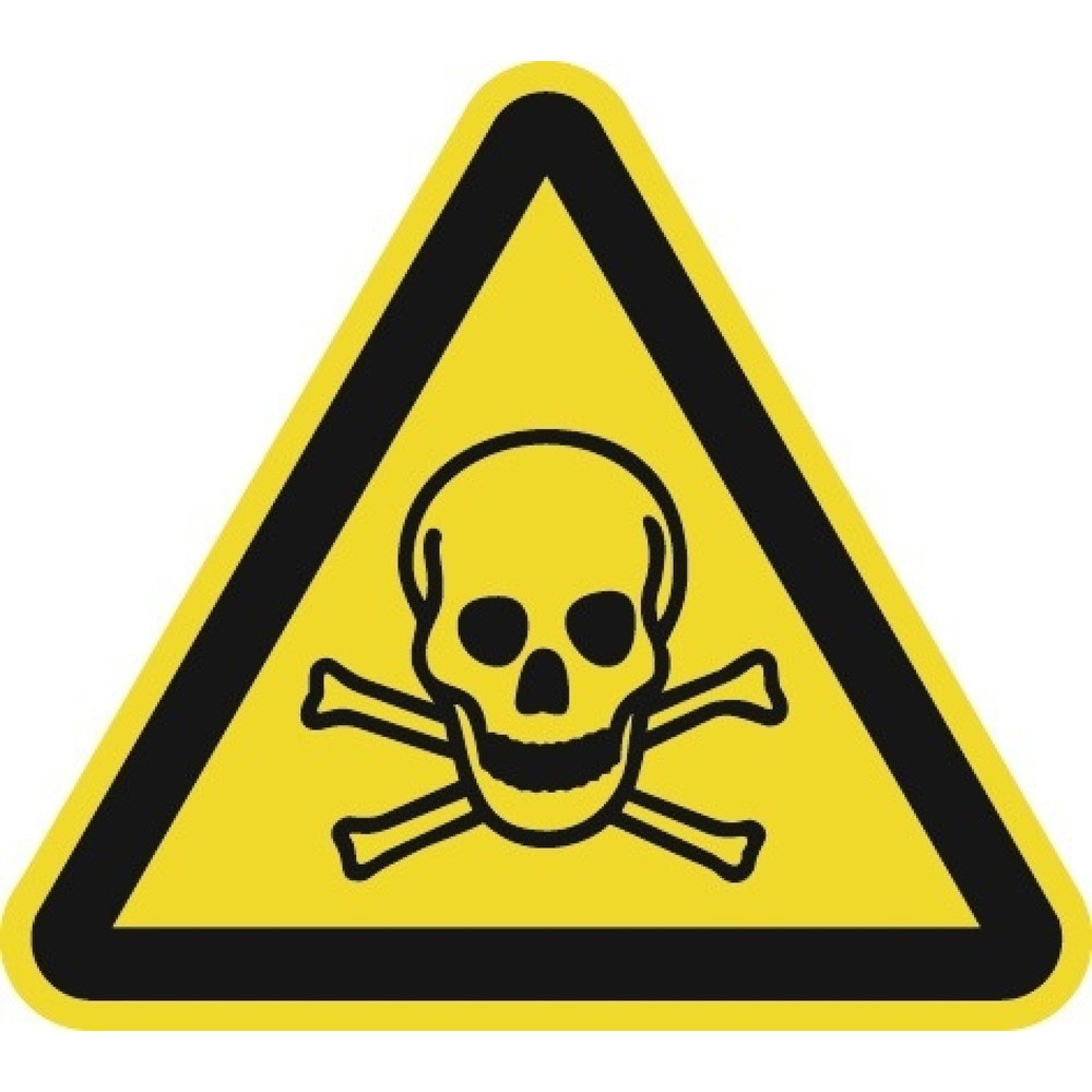 Warnzeichen ASR A1.3/DIN EN ISO 7010, Warnung vor giftigen Stoffe, 200 mm, Folie