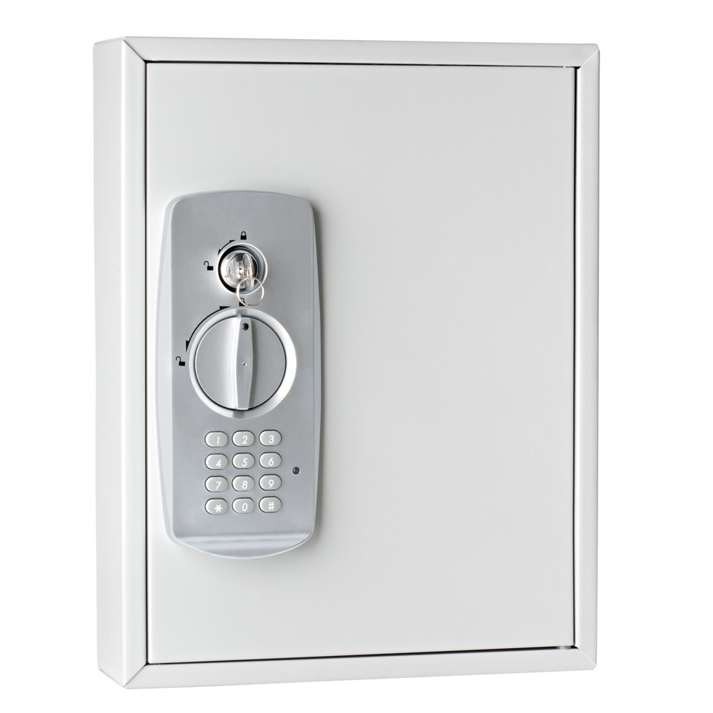 WEDO® Schlüsselschrank mit elektronischem Drehzahlenschloss, für 21 Schlüssel, lichtgrau